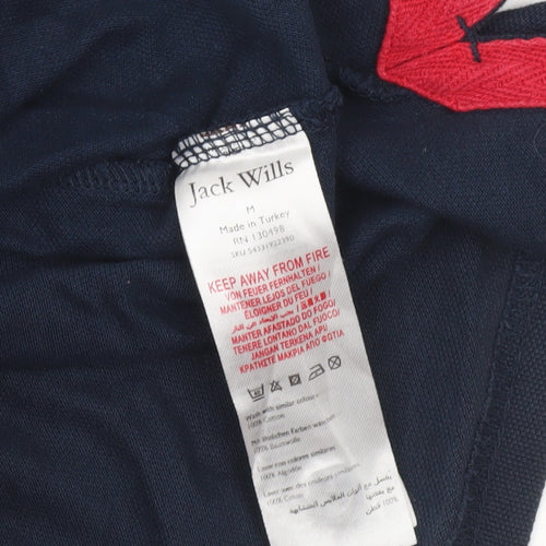 Jack Wills Men's Blue Regular Fit Cotton Polo Shirt M