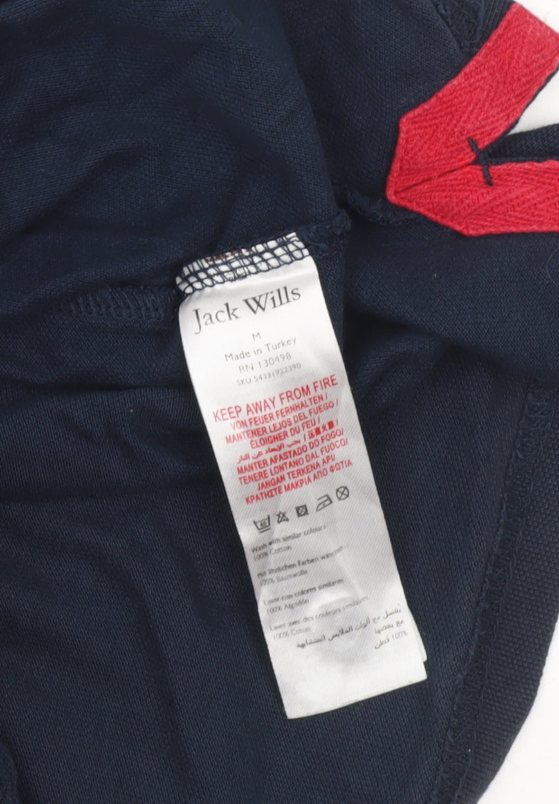 Jack Wills Men's Blue Regular Fit Cotton Polo Shirt M