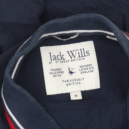 Jack Wills Men's Blue Regular Fit Cotton Polo Shirt M