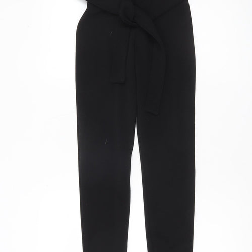 PrettyLittleThing Women’s Black Size 4 Paperbag Tapered Trousers