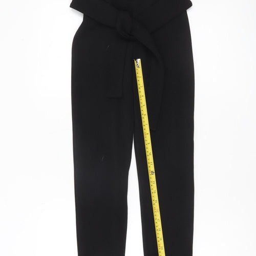 PrettyLittleThing Women’s Black Size 4 Paperbag Tapered Trousers