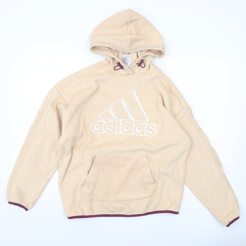 Adidas Women's Beige Fleece Pullover Hoodie Size S 8-10