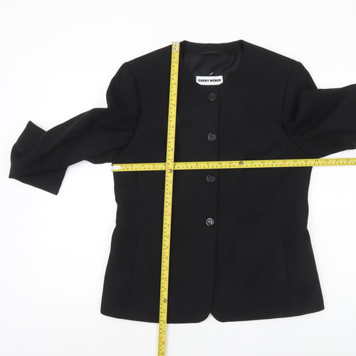 Gerry Weber Women's Black Wool Blend Classic Blazer Jacket Size 12