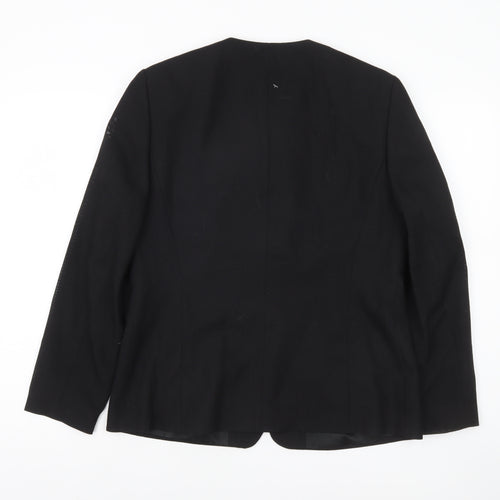 Gerry Weber Women's Black Wool Blend Classic Blazer Jacket Size 12