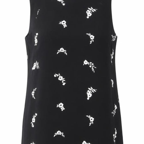 Phase Eight Women’s Black Floral Sleeveless Shift Dress Size 14