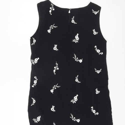 Phase Eight Women’s Black Floral Sleeveless Shift Dress Size 14