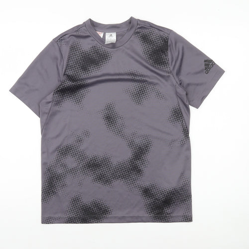 Adidas Boys Grey Camouflage Short Sleeve Training T-Shirt 13-14 Years