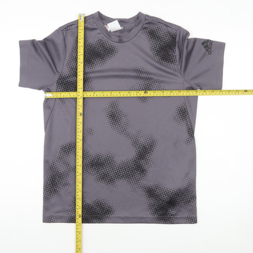 Adidas Boys Grey Camouflage Short Sleeve Training T-Shirt 13-14 Years