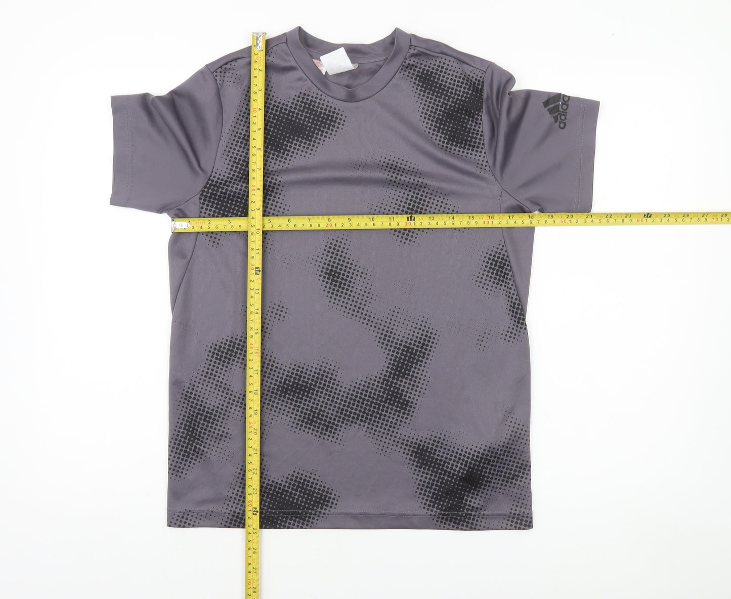 Adidas Boys Grey Camouflage Short Sleeve Training T-Shirt 13-14 Years