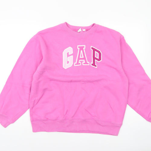 GAP Womens Pink Crew Neck Pullover Sweatshirt Size M Cotton Blend