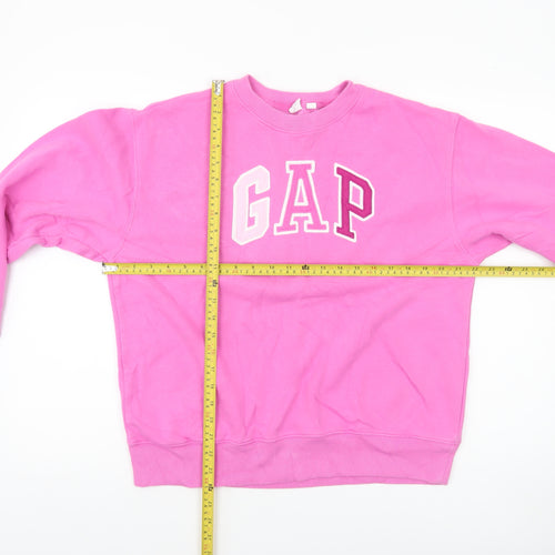 GAP Womens Pink Crew Neck Pullover Sweatshirt Size M Cotton Blend