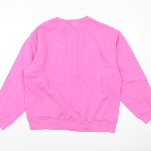 GAP Womens Pink Crew Neck Pullover Sweatshirt Size M Cotton Blend