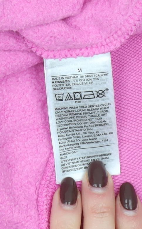 GAP Womens Pink Crew Neck Pullover Sweatshirt Size M Cotton Blend