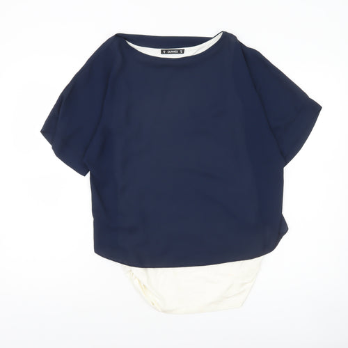 Dunnes Women Blue Short Sleeve Basic Blouse Size 10