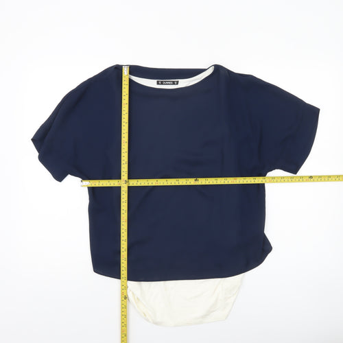 Dunnes Women Blue Short Sleeve Basic Blouse Size 10