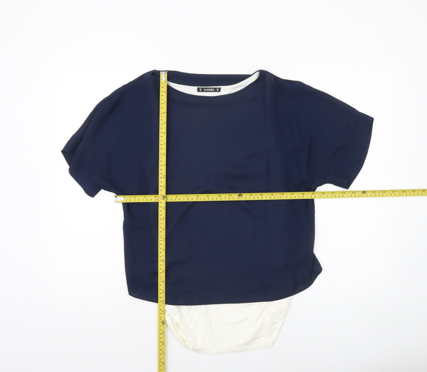 Dunnes Women Blue Short Sleeve Basic Blouse Size 10