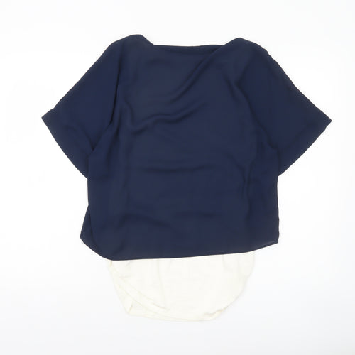 Dunnes Women Blue Short Sleeve Basic Blouse Size 10