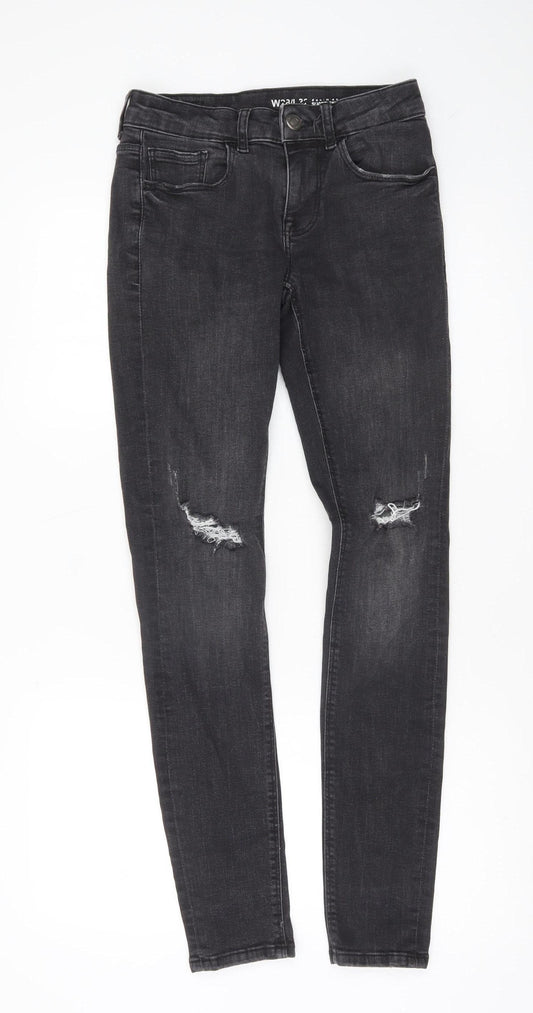 Denim Co. Men's Black Super Skinny Distressed Jeans W28 L32