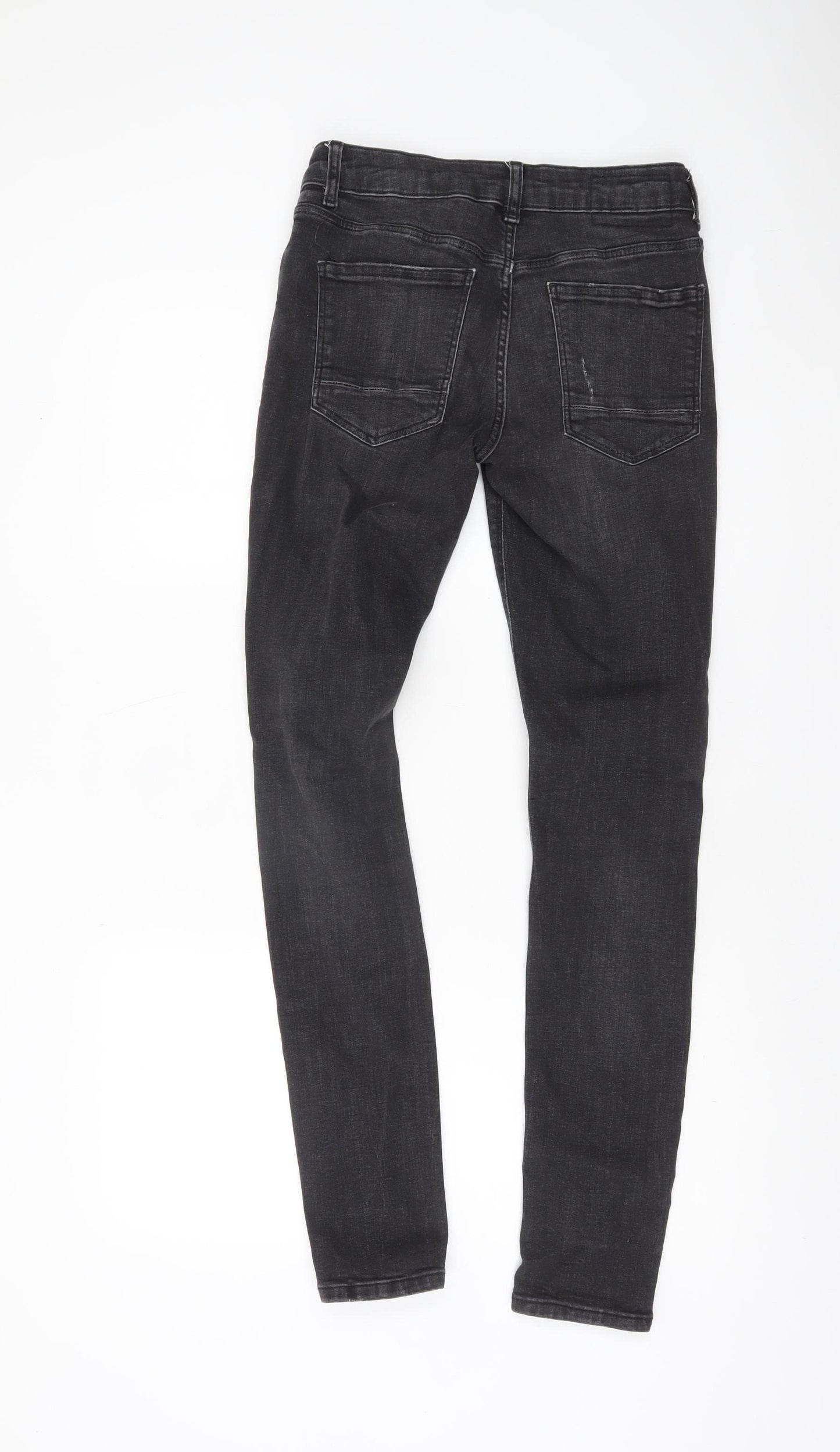 Denim Co. Men's Black Super Skinny Distressed Jeans W28 L32
