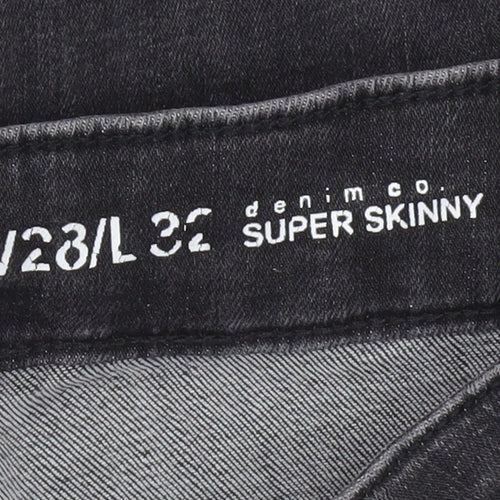 Denim Co. Men's Black Super Skinny Distressed Jeans W28 L32