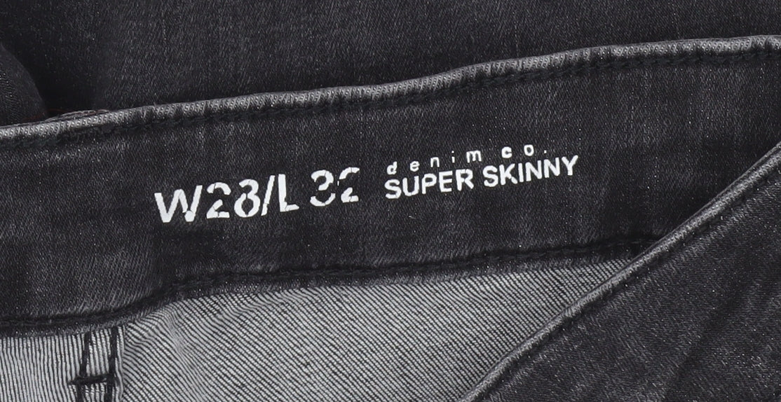 Denim Co. Men's Black Super Skinny Distressed Jeans W28 L32