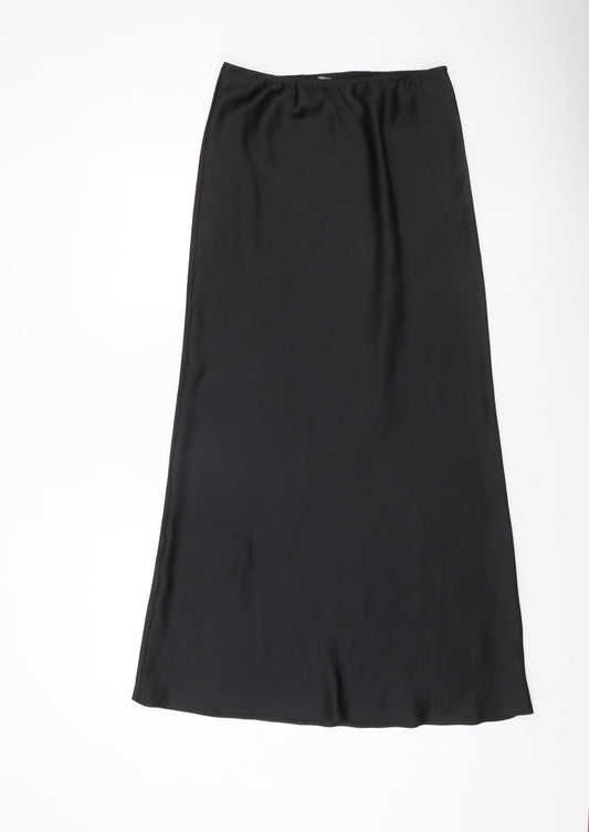 Wednesday's Girl Women's Black Long Satin Skirt Size 10