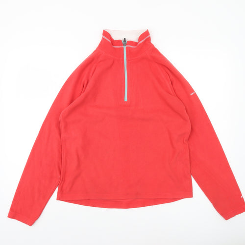 Trespass Womens Red Fleece Pullover Sweatshirt UK14 L Half Zip Outdoor
