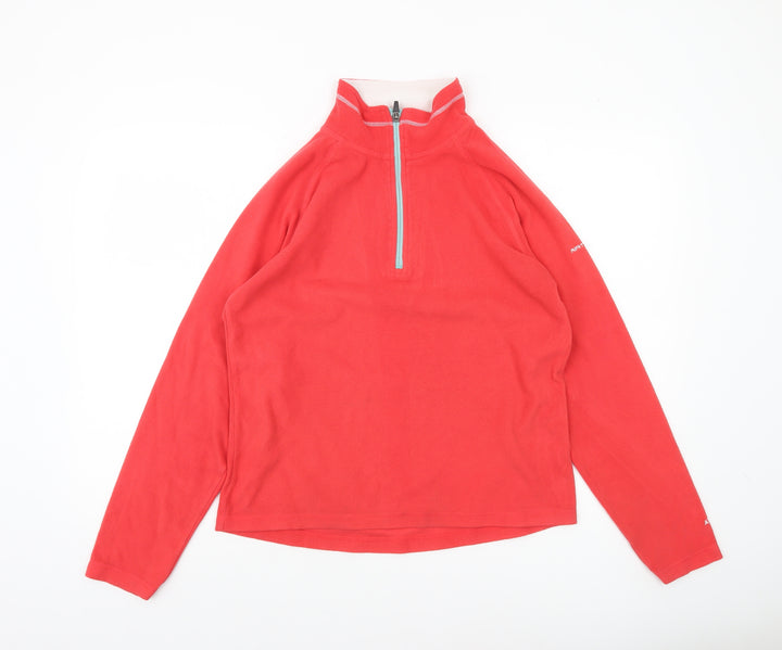 Trespass Womens Red Fleece Pullover Sweatshirt UK14 L Half Zip Outdoor
