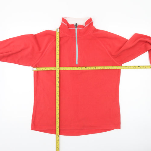 Trespass Womens Red Fleece Pullover Sweatshirt UK14 L Half Zip Outdoor