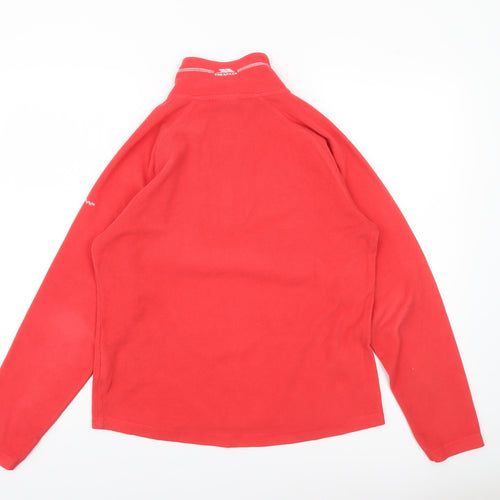 Trespass Womens Red Fleece Pullover Sweatshirt UK14 L Half Zip Outdoor