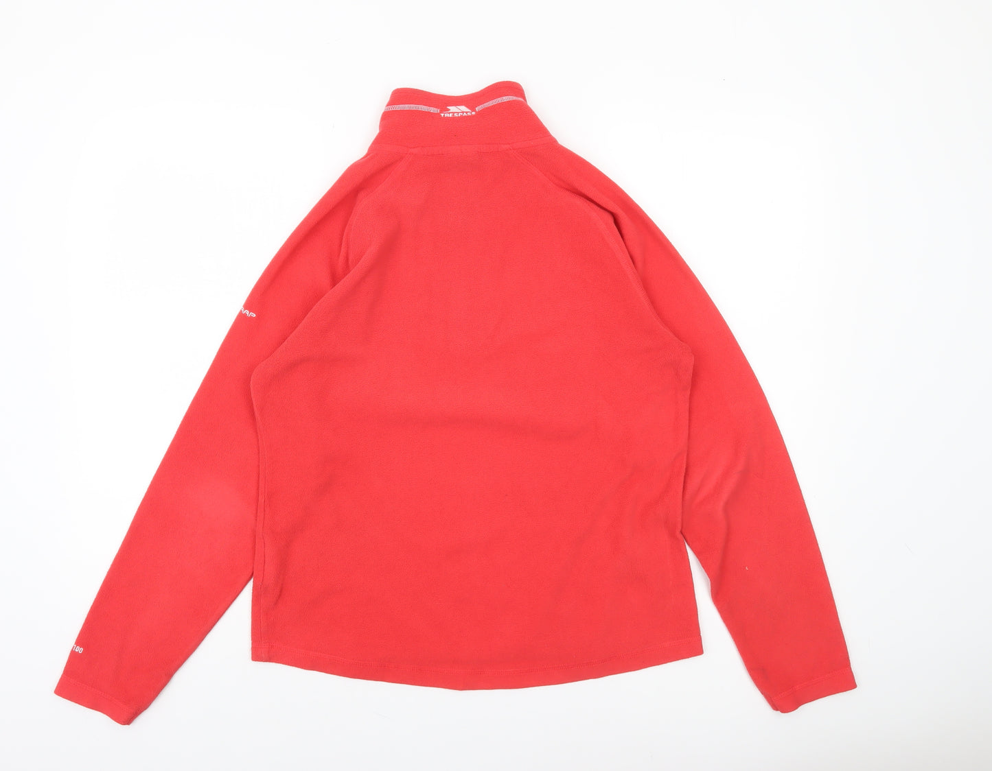 Trespass Womens Red Fleece Pullover Sweatshirt UK14 L Half Zip Outdoor