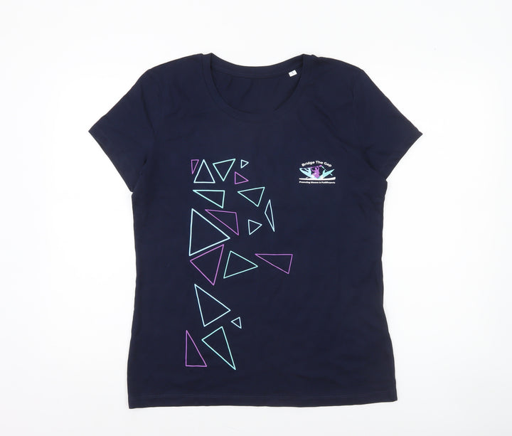Stanley/Stella Women's Blue Geometric Sports T-Shirt Size 14