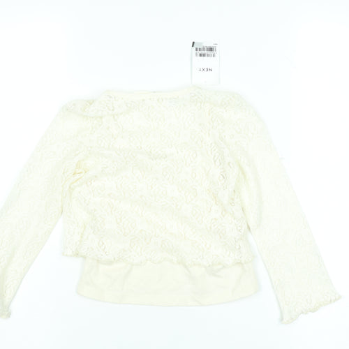 Next Girls Ivory Lace Long Sleeve Blouse 4 Years