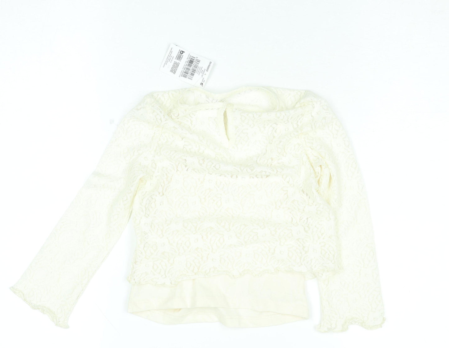 Next Girls Ivory Lace Long Sleeve Blouse 4 Years