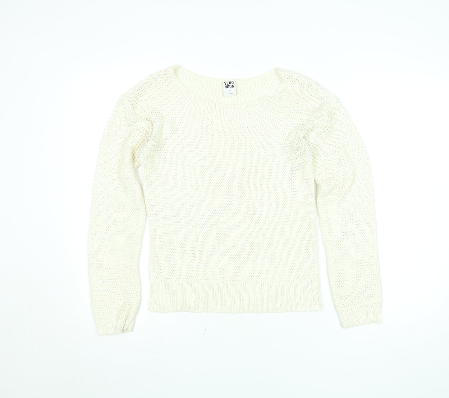Vero Moda Women’s Ivory Chunky Knit Pullover Jumper Size S