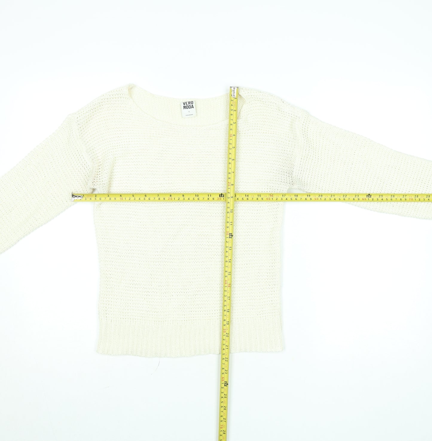 Vero Moda Women’s Ivory Chunky Knit Pullover Jumper Size S