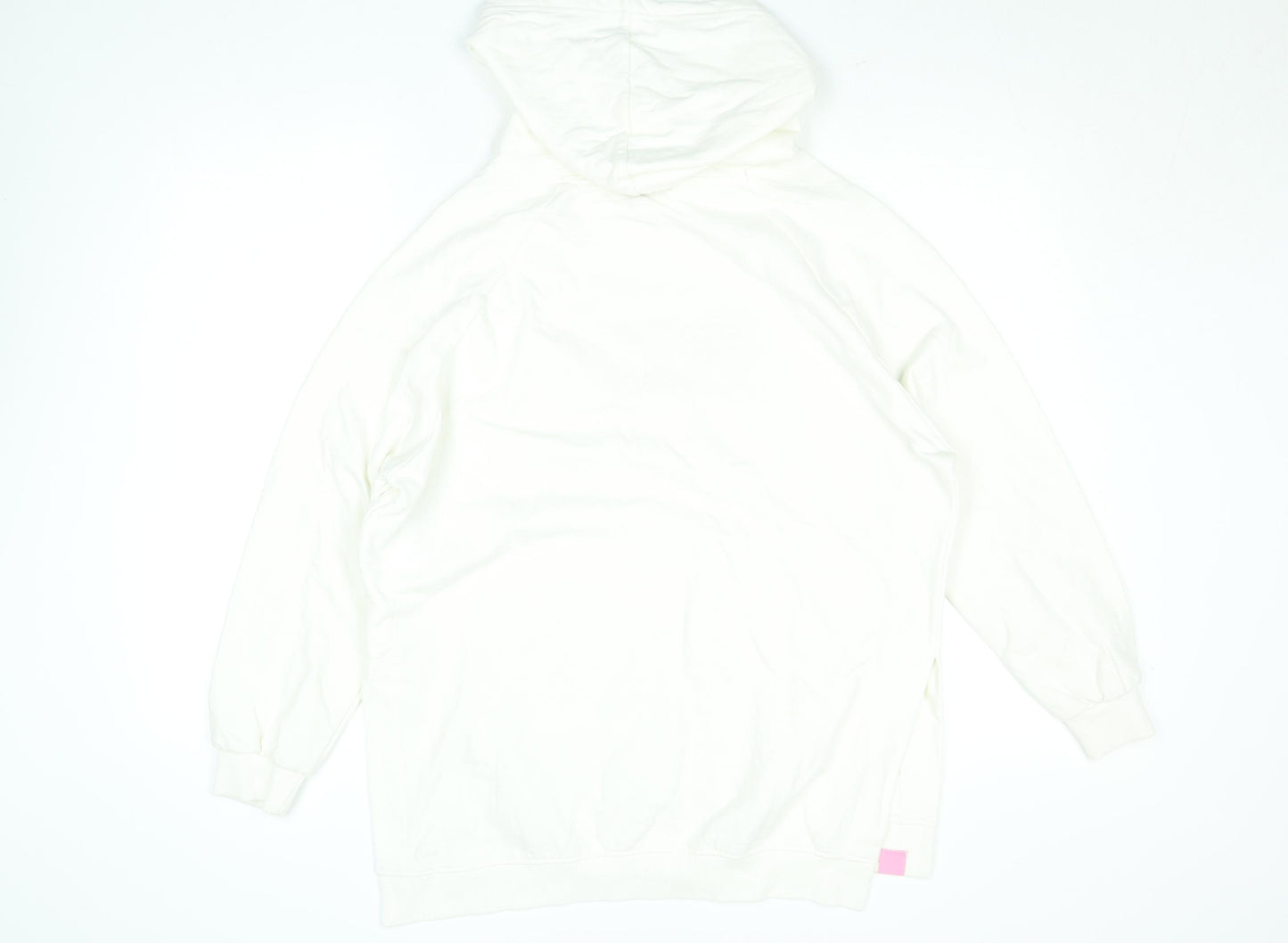 Barbie Women’s Ivory Pullover Hoodie Small – Logo Embroidered Cotton Blend