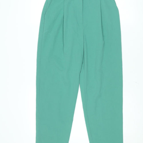 Topshop Women's Green High Waist Tapered Trousers UK 8