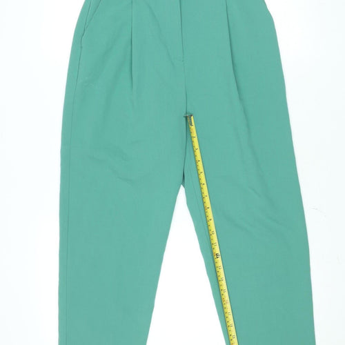 Topshop Women's Green High Waist Tapered Trousers UK 8