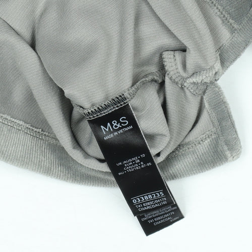 Marks and Spencer Women Grey Velour Pullover Hoodie Size 10