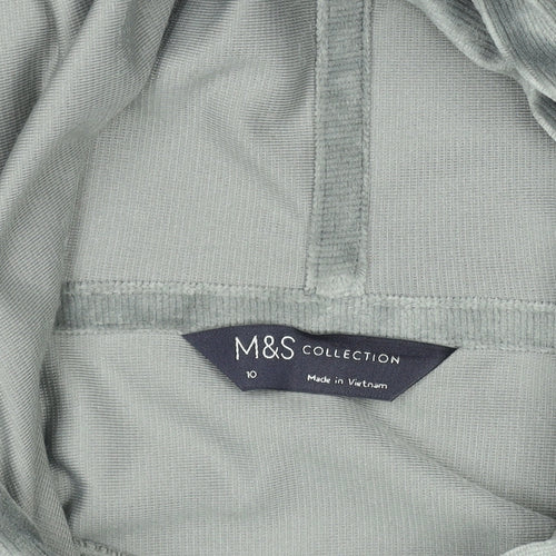 Marks and Spencer Women Grey Velour Pullover Hoodie Size 10
