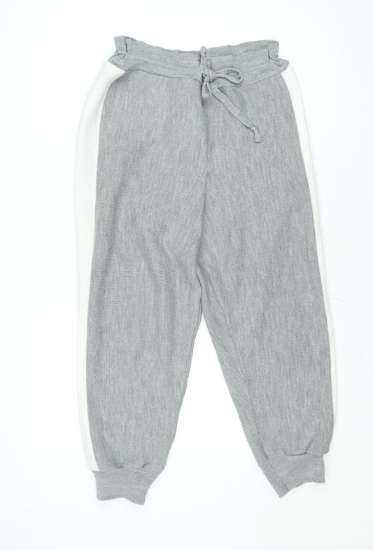 Boohoo Women’s Grey Knit Jogger Trousers Size 8