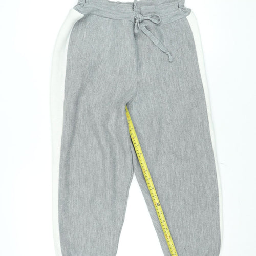 Boohoo Women’s Grey Knit Jogger Trousers Size 8