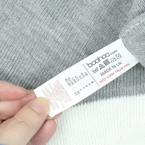 Boohoo Women’s Grey Knit Jogger Trousers Size 8