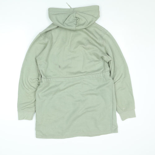 PrettyLittleThing Women’s Green Hoodie Dress UK 6 Cotton Blend Pullover