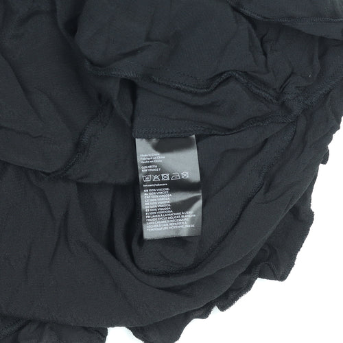 H&M Women’s Black Viscose Ruffle Slip Dress Size 12