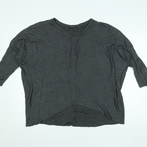 Obsession Womens Grey Beaded Angel Wing Tunic Knit Top L