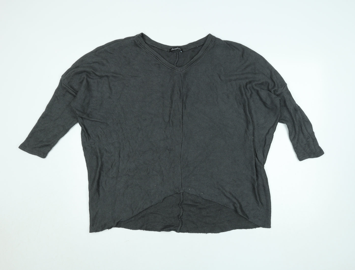 Obsession Womens Grey Beaded Angel Wing Tunic Knit Top L