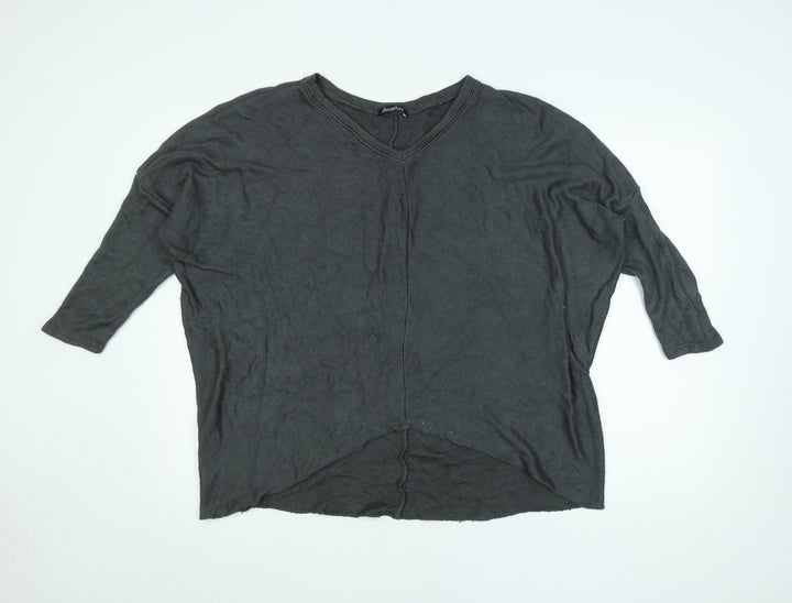 Obsession Womens Grey Beaded Angel Wing Tunic Knit Top L