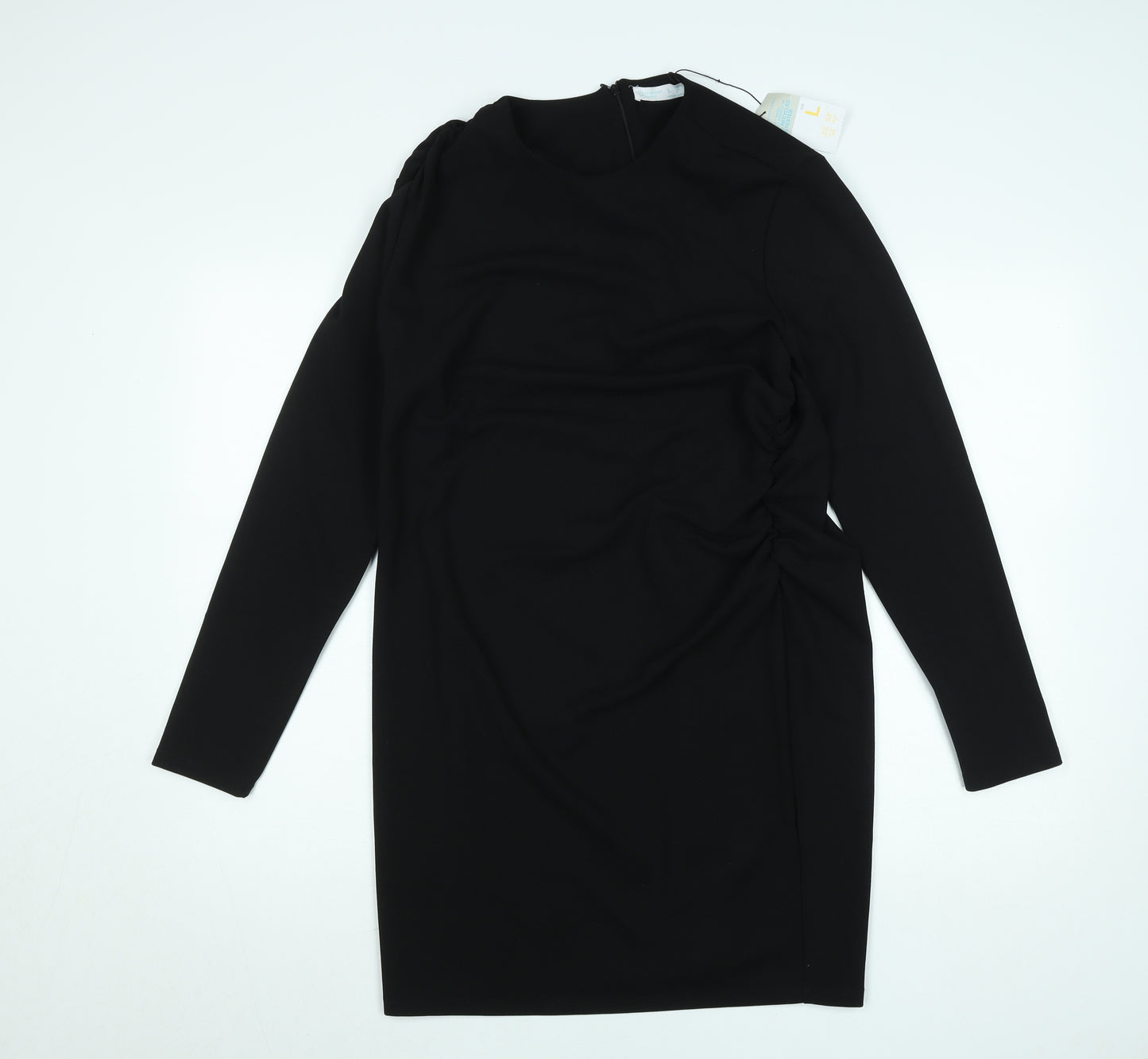 Primark Women’s Black Long Sleeve Bodycon Knee Length Dress L